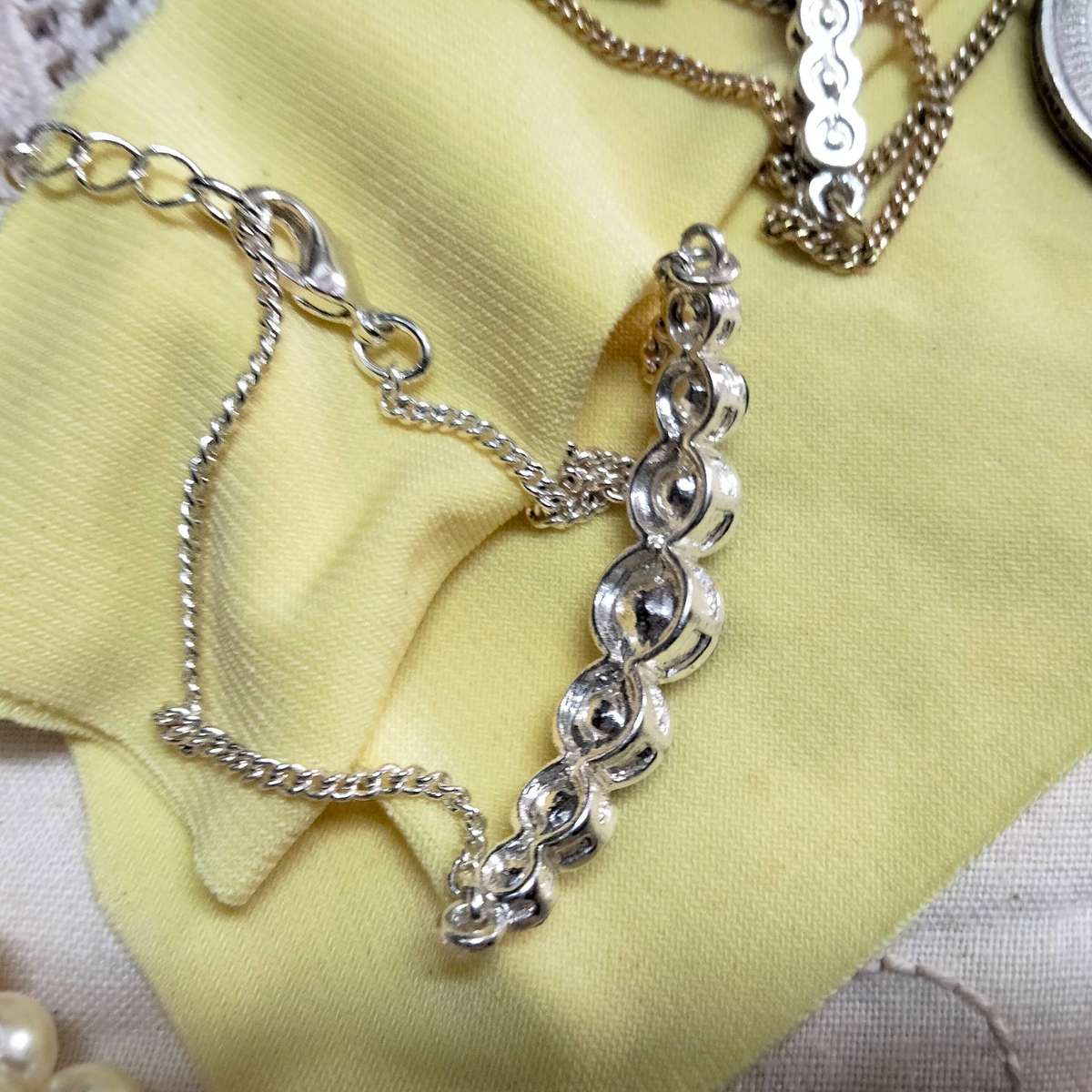 Necklace+Bracelet Aurora Borealis crystals old-time metal blue stones