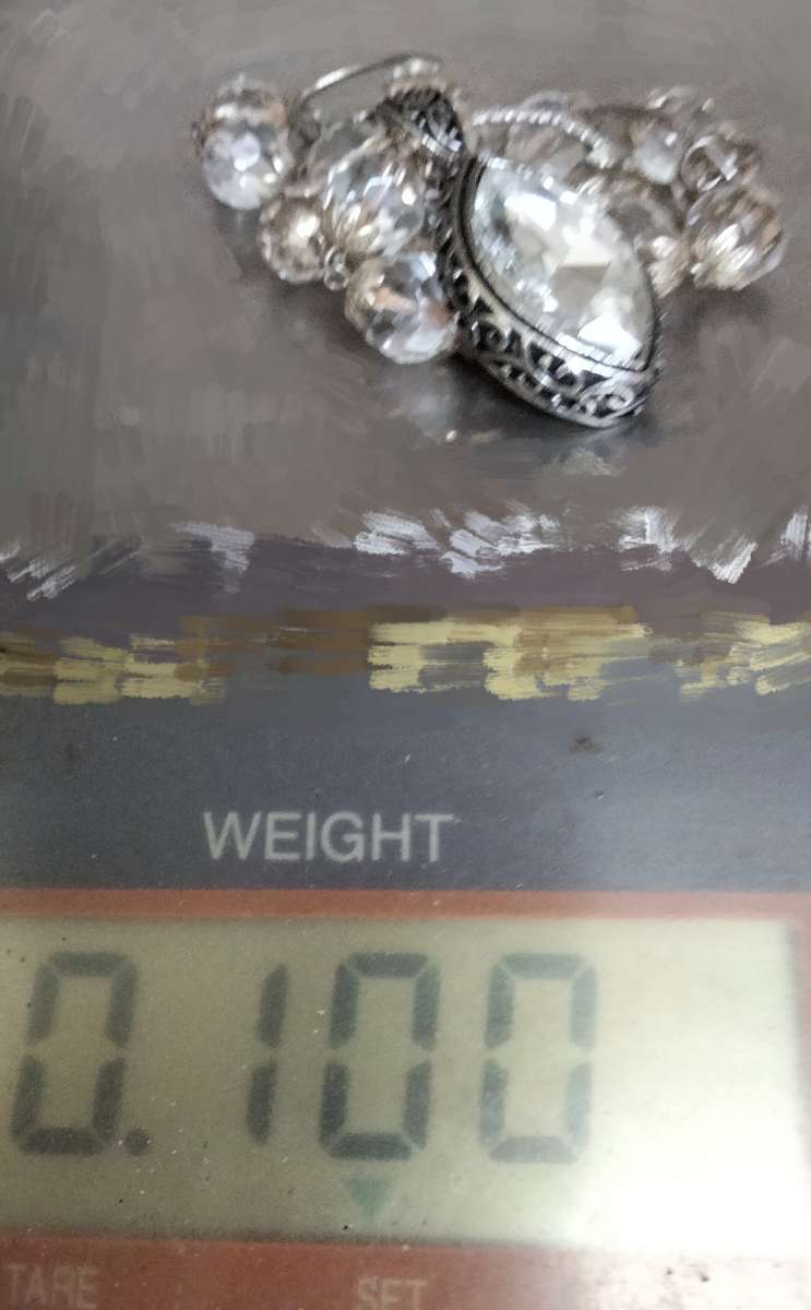 Necklace Huge Cut Glass Faceted SPARKLING Stone + round beads Czech or Italy