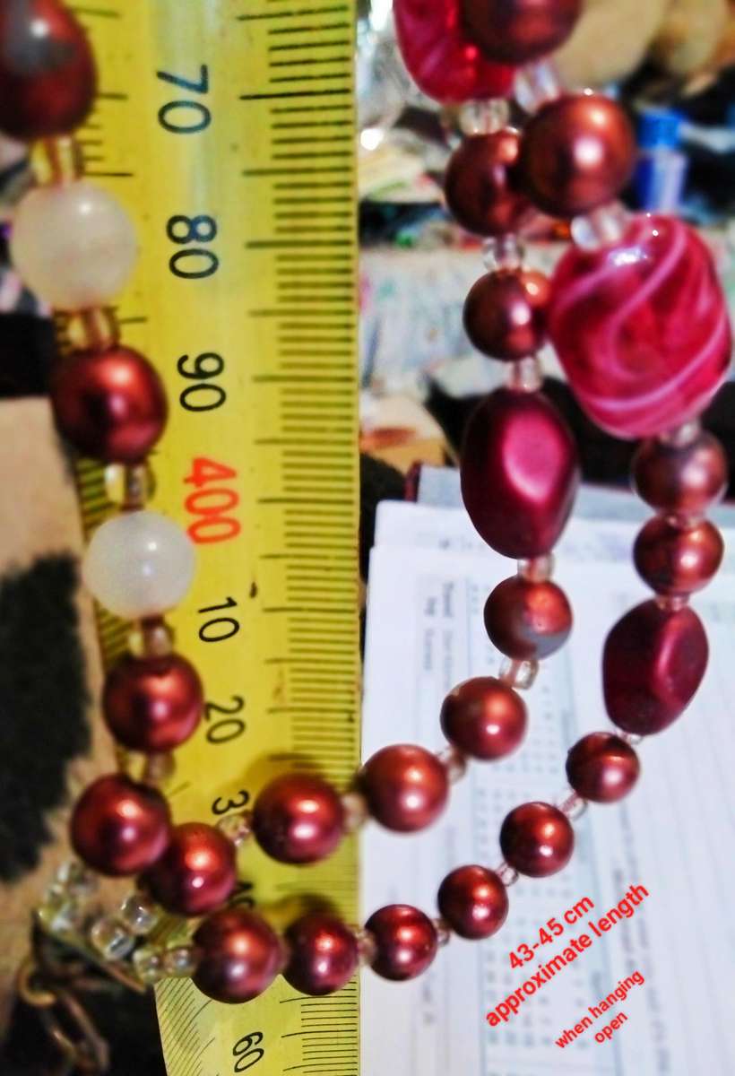 Necklace Bib 3 strand Czechoslovakia Purple Swirl glass hand made+Crystals faceted cut glass beads