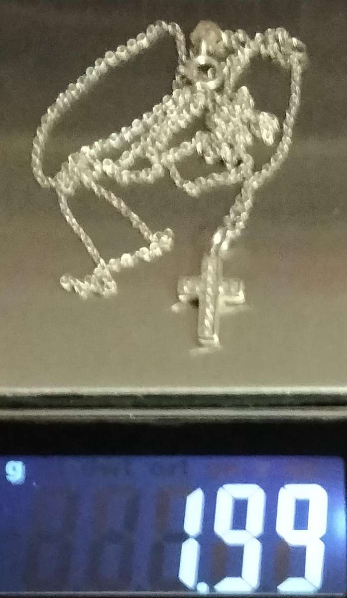 Sterling Silver 925 CHAIN +Marcasite Cross Pendant small - Necklace LOOK at my Buy Now  NO WAITING