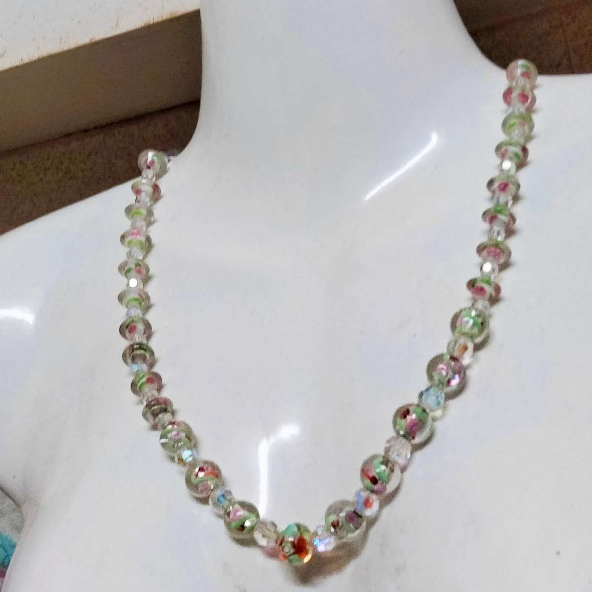 WEDDING Cake Murano lampwork glass hand made NECKLACE