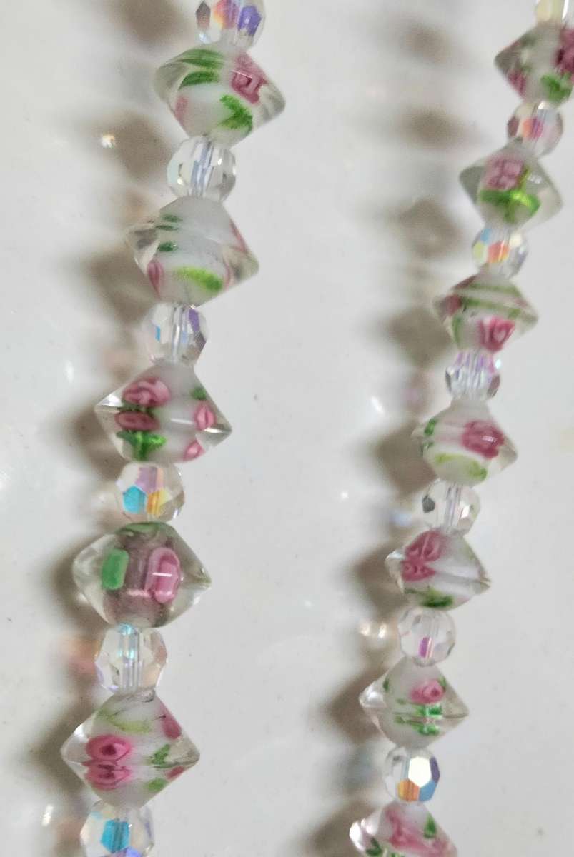 WEDDING Cake Murano lampwork glass hand made NECKLACE