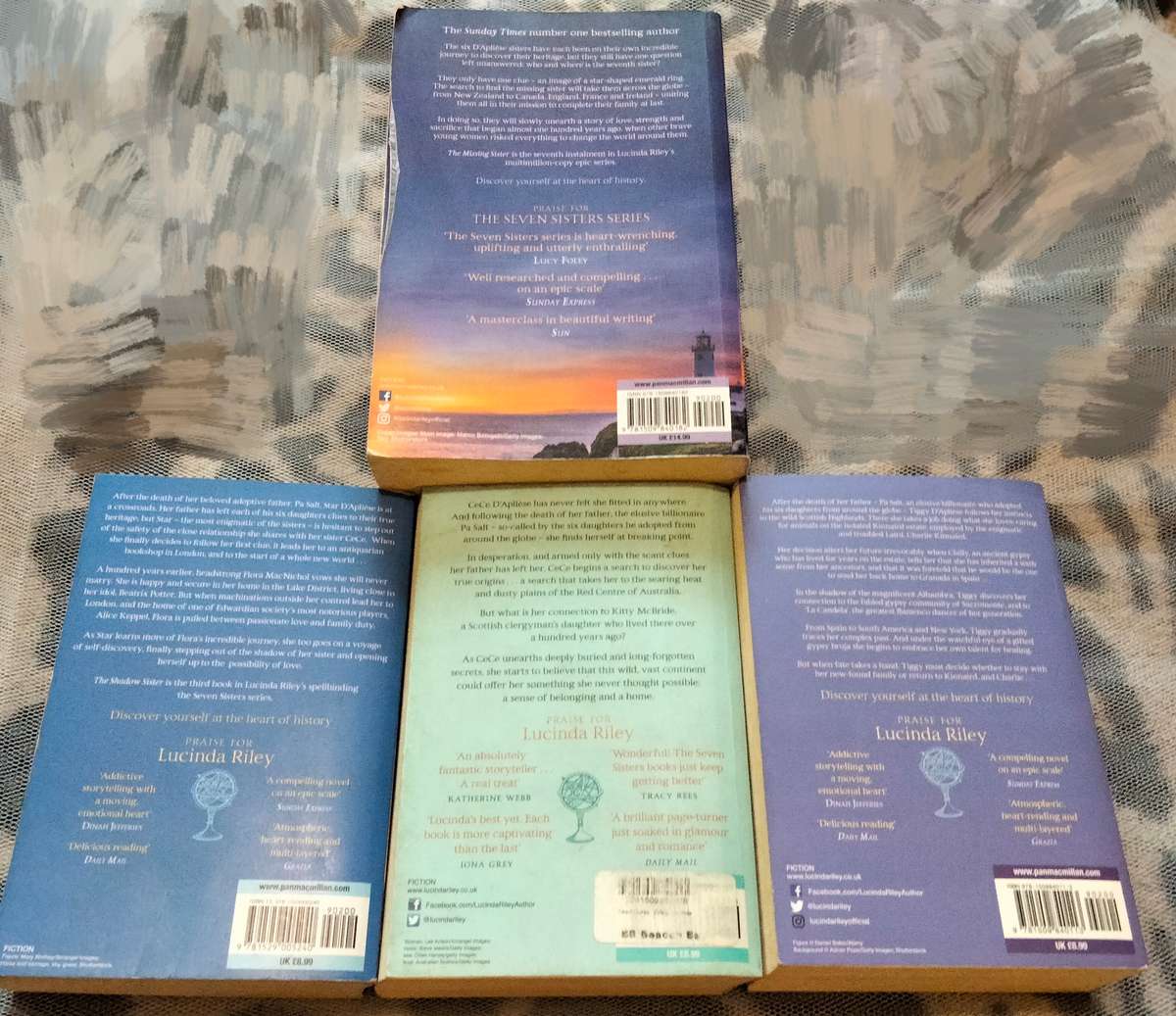 Lucinder Riley-4 booksMISSING Sister,MOON Sister,SHADOW Sister PEARLSisterSERIES Pre-owned Softcover