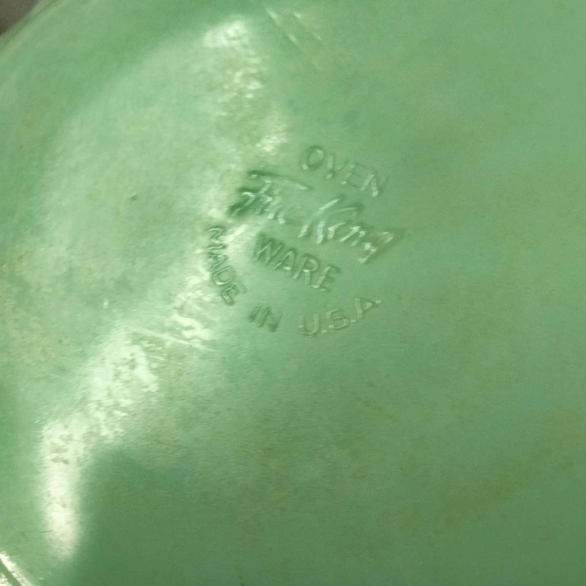 4-1Jadeite Swirl milk Glass Mixing Bowl Oven Ware FIREKING USA+3othersLOOK AT MY BUY NOW-NO WAITING