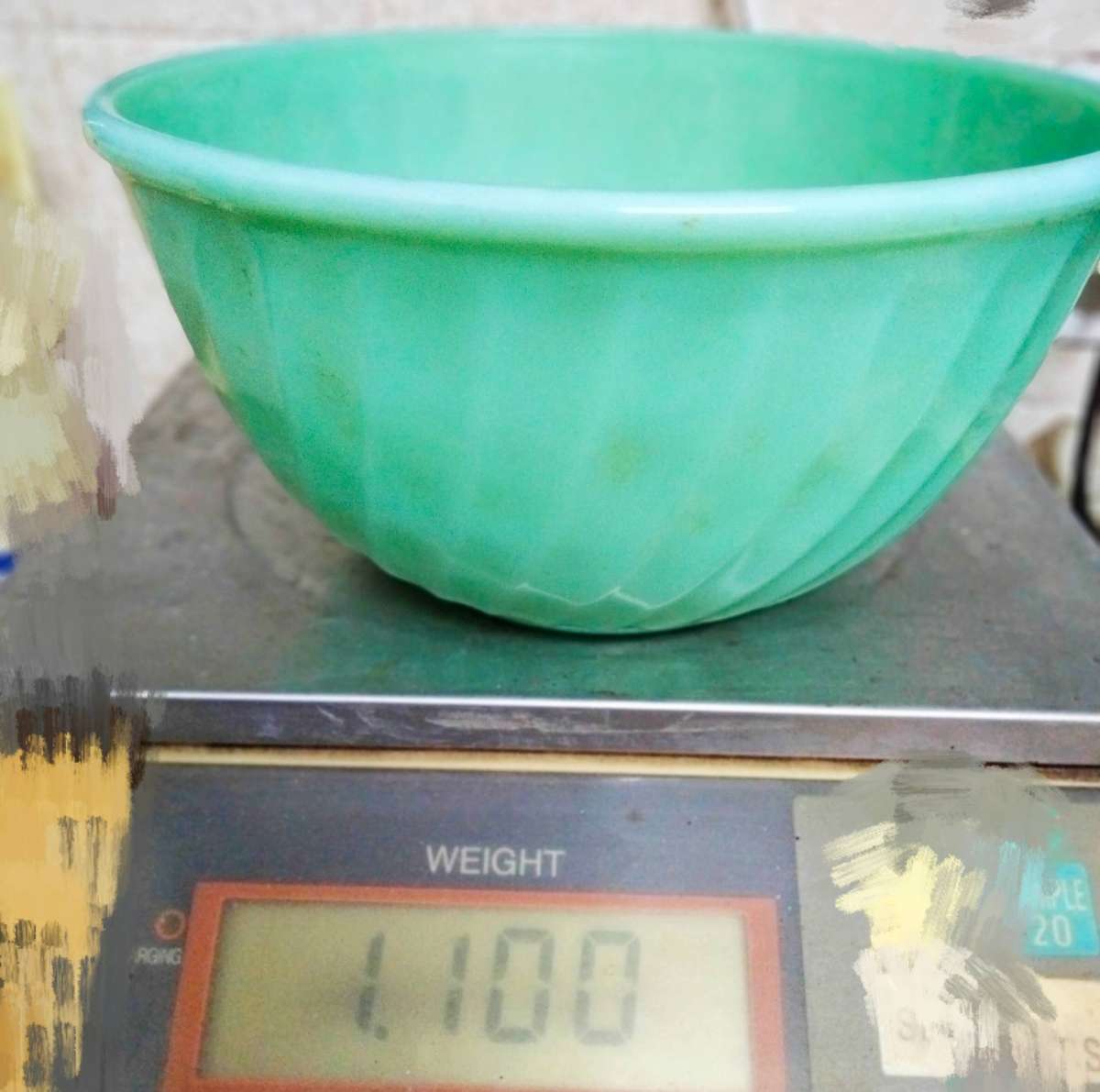 4-1Jadeite Swirl milk Glass Mixing Bowl Oven Ware FIREKING USA+3othersLOOK AT MY BUY NOW-NO WAITING