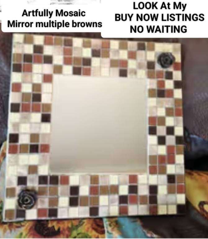 MOSAIC MIRROR Roses corner trim LOOK At My BUY NOW LISTINGS NO WAITING