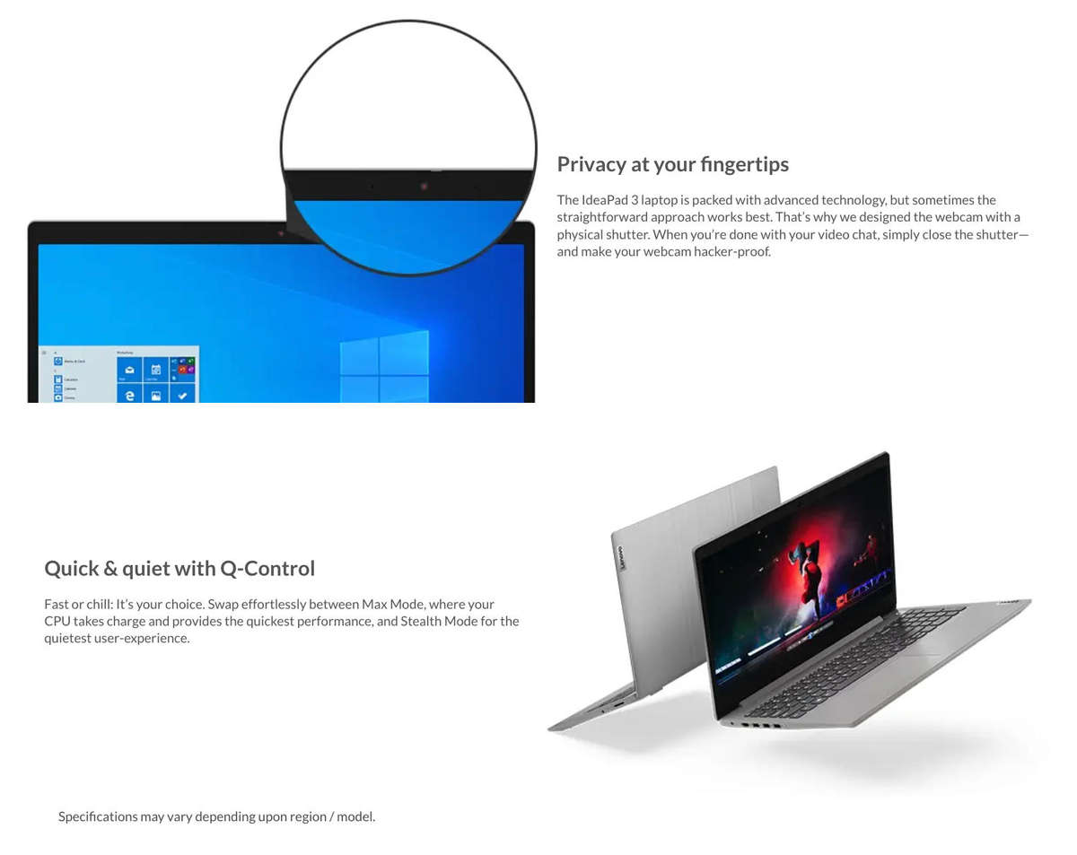 15.6" Lenovo IdeaPad 3 Notebook *** Intel i3-10th Gen / 256GB SSD + 1TB HDD *** (New | Open Box)