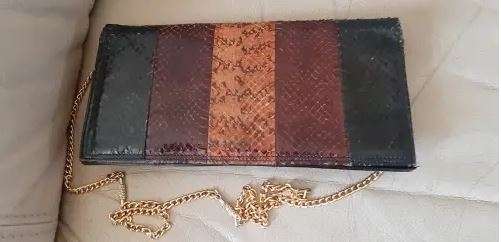 Genuine snakeskin clutch bag