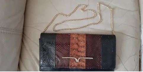 Genuine snakeskin clutch bag