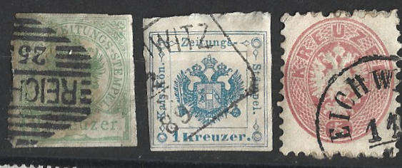 Austria fine used two imperf with single perforated used prior to 1891