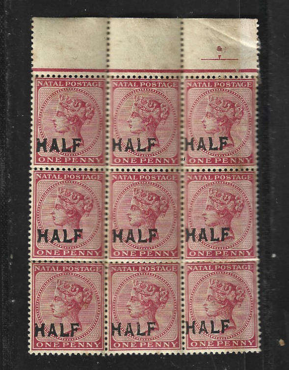 Natal SACC 108 hinged/unhinged mint reverse  badly marked sold  as scanned
