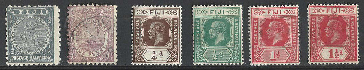 Figi single used 1d with hinged mint includes SG76 cat R500.00