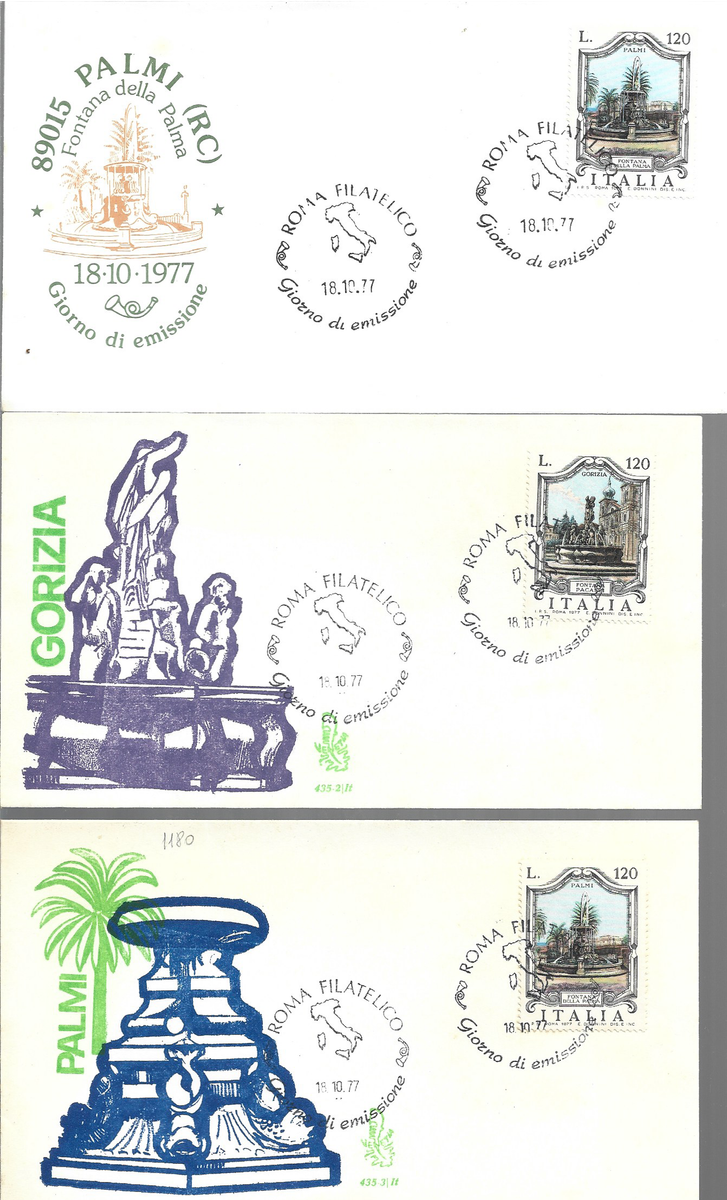 Italy three clean unaddressed  FDC dated 18.19.77