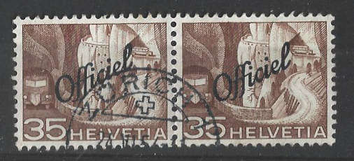 Switzerland pair 35 overprinted Officiel neatly cancelled as scanned