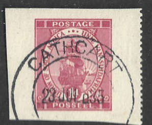 Union of SA embossed 1d on piece fine Cathcart cancell