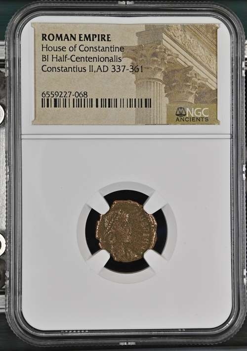 Ancient Coin : House of Constantine Roman Empire BI-Half-Centenionalis  Constantius II AD 337-361