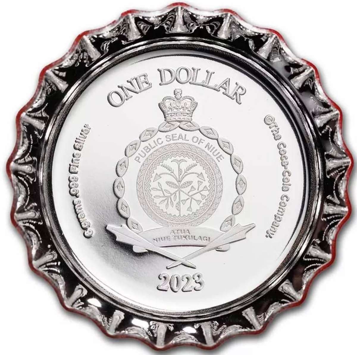 Coca-Cola® Silver Bottle Cap PR 70 PCGS (First Strike) $1 Niue 2023.
