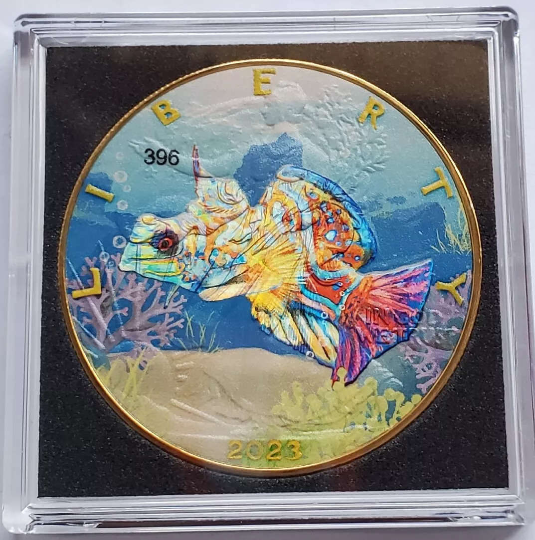 Fish Eagle Colour Of Paradise II USA American Eagle 2023 1oz Pure Silver Colorized Coin