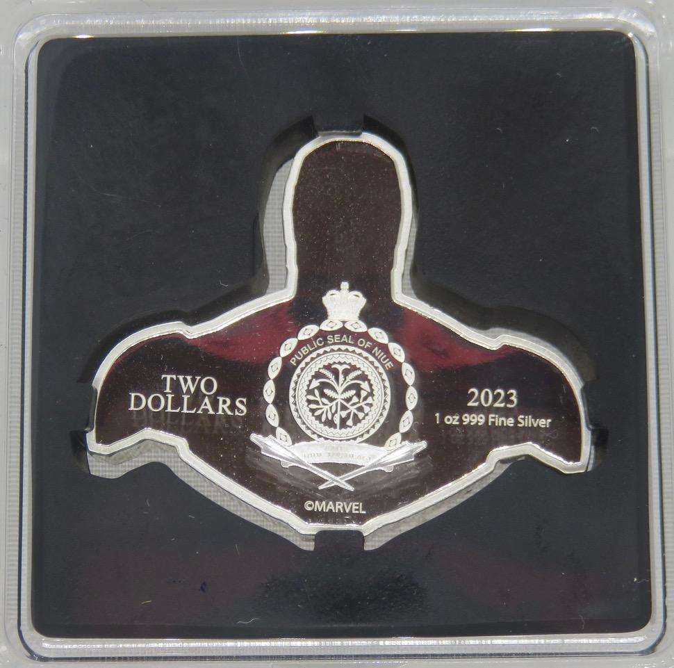 Marvel® Iron Man Colourised 1oz Silver $2 Niue 2023.