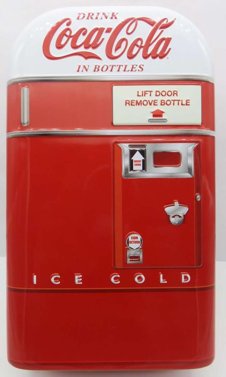 Coca-Cola® Vintage 1oz Silver Colourised Bottle With Stunning Coca Cola Money Box Tin & COA.