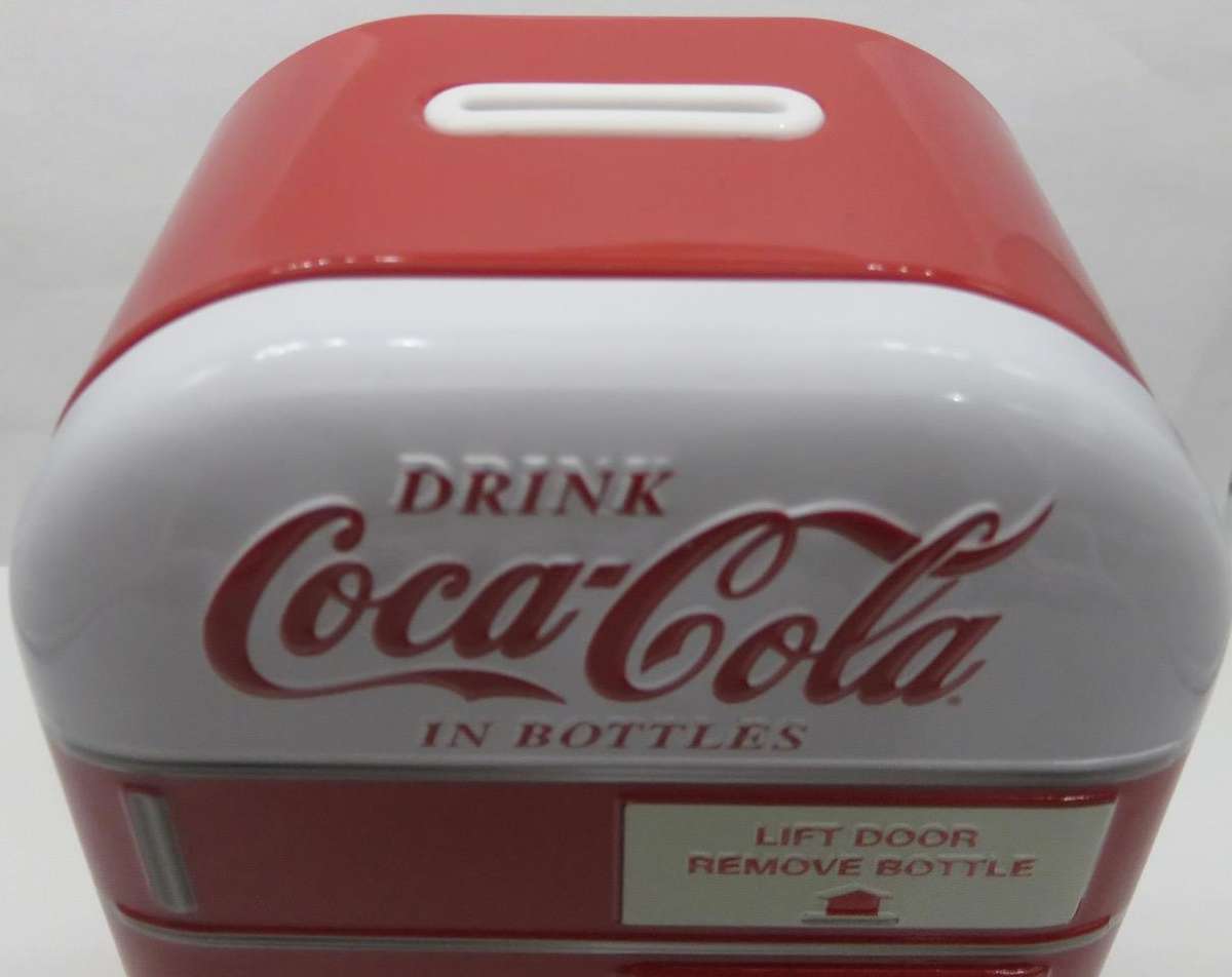 Coca-Cola® Vintage 1oz Silver Colourised Bottle With Stunning Coca Cola Money Box Tin & COA.