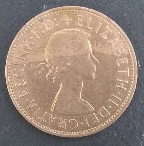 Great Britain - 1967 - 1d copper coin . Good appearance . Ungraded . Q5016 .