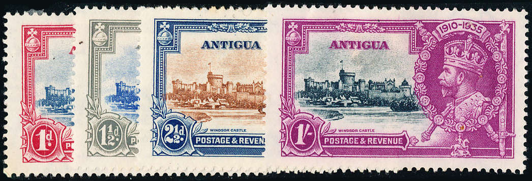 Antigua - 1935 - Silver Jubilee - set of 4 unused no gum .