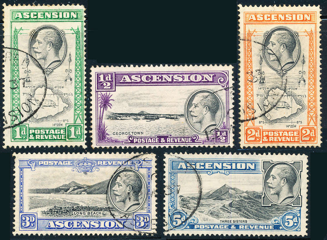 Ascension - 1934 - Geo V - ½d to 5d fine used . SG 2 .