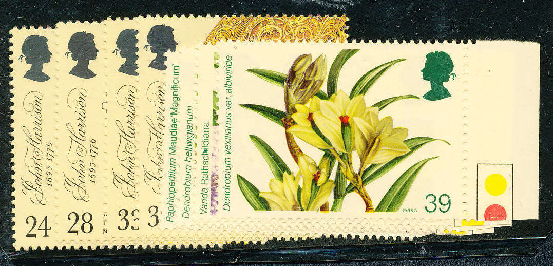 Great Britain - 1993 - Marine Timekeepers & World Orchids u.m. sets (No Defins). SACC 1654-1663 .