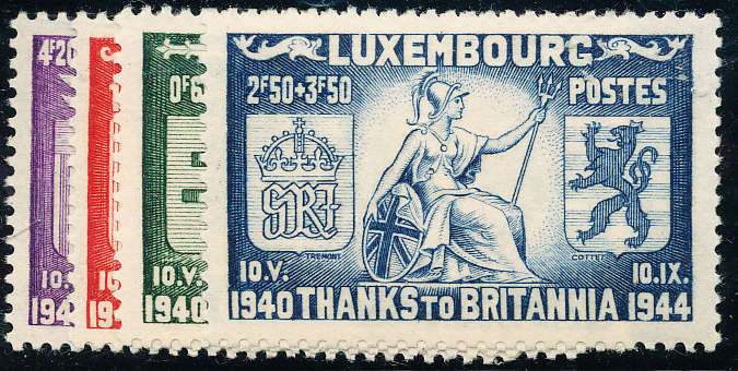 Luxembourg - 1945 - Liberation - set of 4 mint hinged . SG 460-463 .