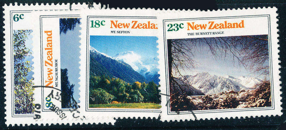 New Zealand - 1973 - Mountain Scenery - set of 4 fine used . SG 1037-1040 .