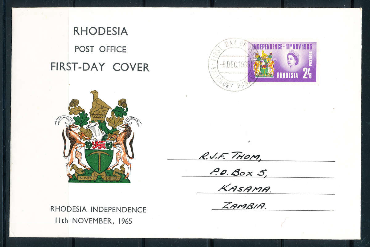 Rhodesia - 1965 - Independence - 2s 6d on comm F.D.C.