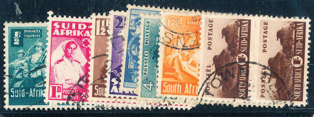 South Africa - 1942-44 - Small War - set of 8 units fine used . SACC 95-102 .
