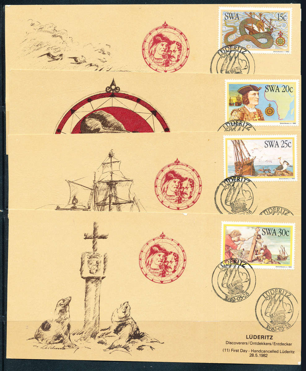 South West Africa Maxicards - 1982 - Discoveries of S.W.A. - set of 4 cards private issue . SW - 11