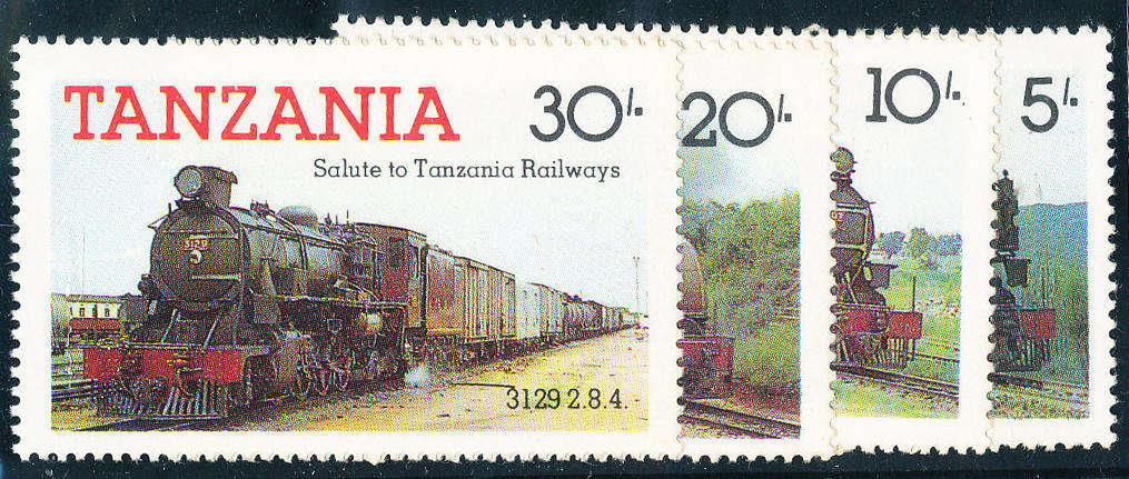 Tanzania - 1985 - Steam Locomotives - set of 4 mint unhinged . SG 430-433 .