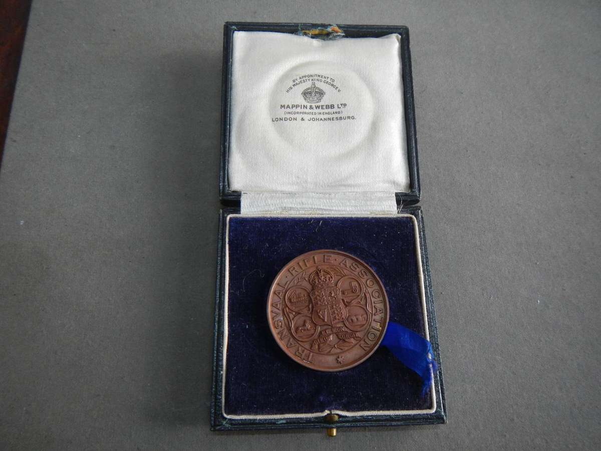 Transvaal rifle association medallion boxed