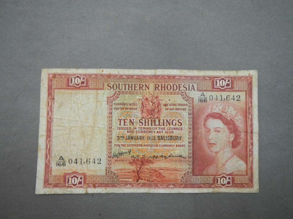Southern Rhodesia TEN SHILLINGS banknote