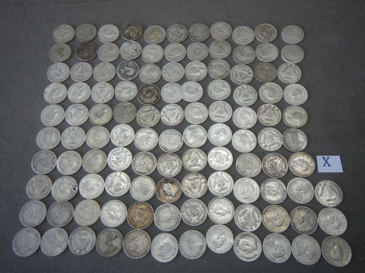 80 % SILVER - 106 TICKEYS - SA UNION - 1923-1950