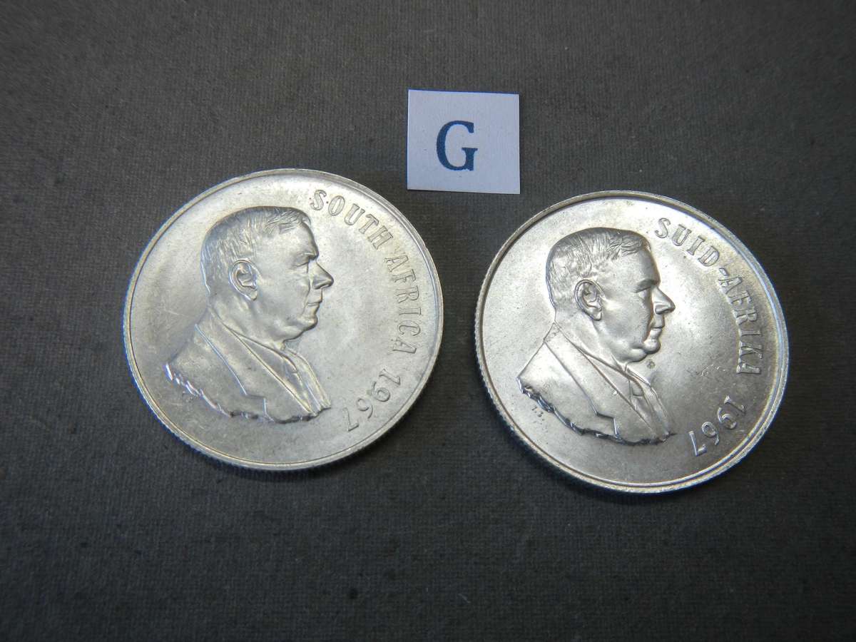 South Africa Silver R1 set 1967 English & Afrikaans