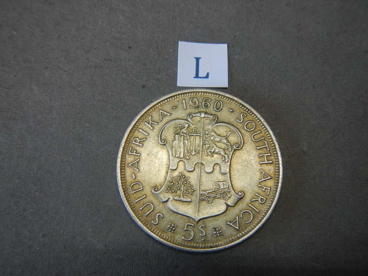 1960 SILVER 5 SHILLING COIN - UNION OF SOUTH AFRICA