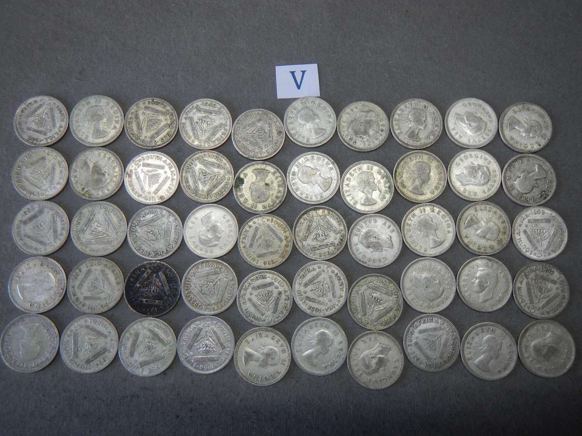 50 % SILVER - 57 TICKEYS - SA UNION - 1951-1960