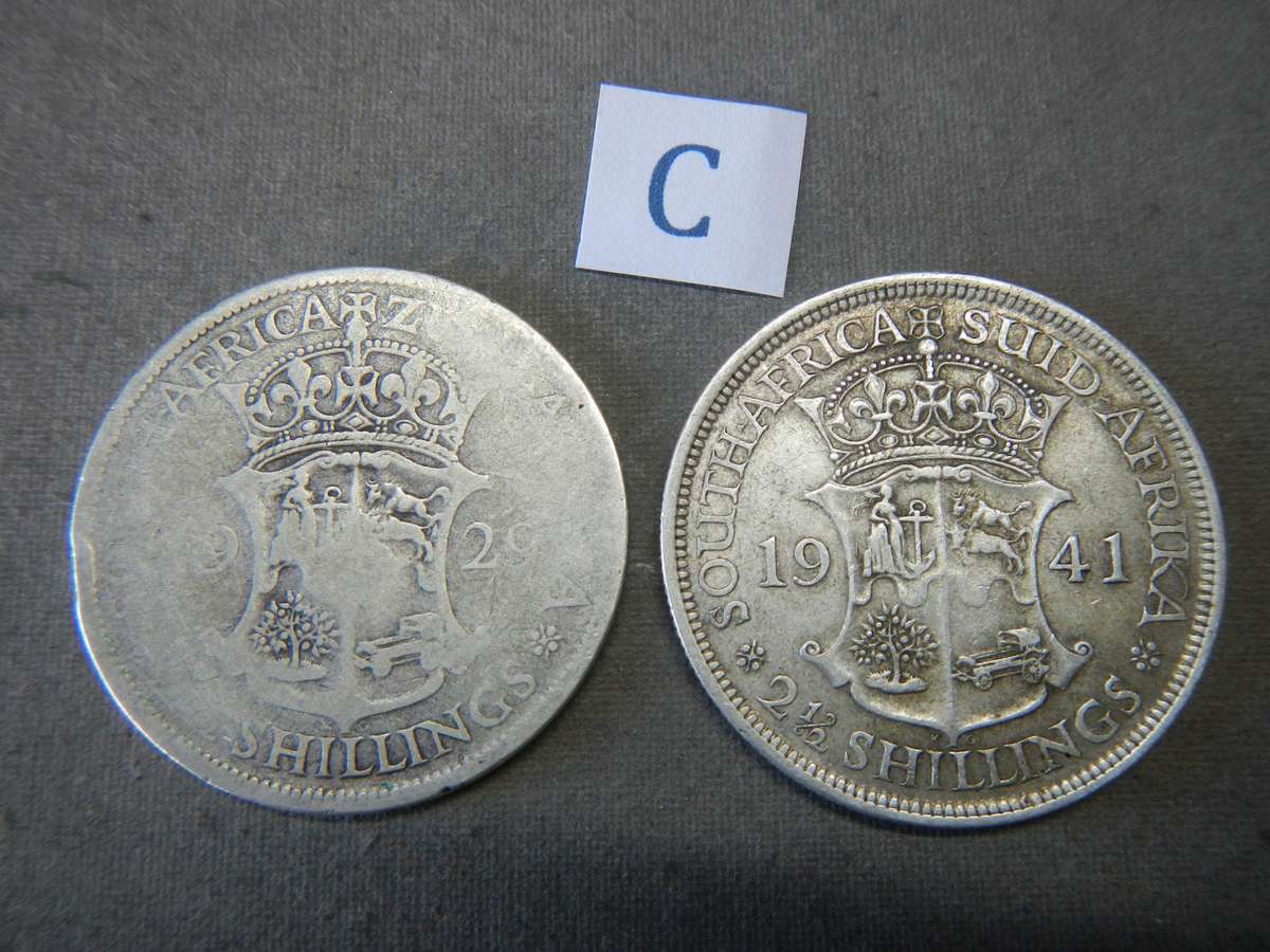 80 % SILVER -  2  TWO AND A HALF SHILLINGS - SA UNION - 1923-1950