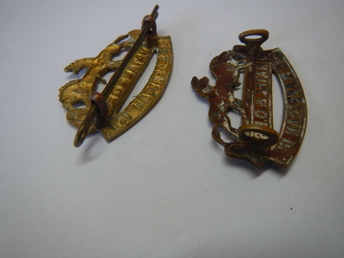 WW1  -  2nd South African infantry Regiment pair collar badges - condition as per photos