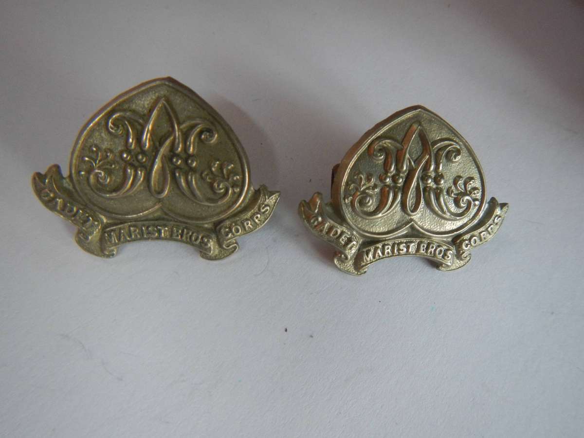 Marist  Bros Cadet Corps pair collar badges