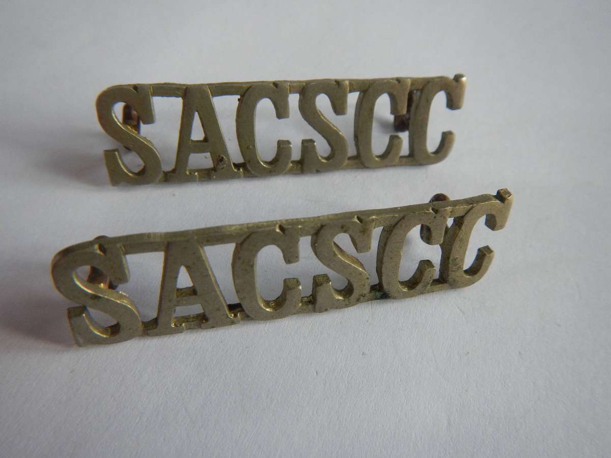 South African College School Cadet Corps - pair shoulder titles