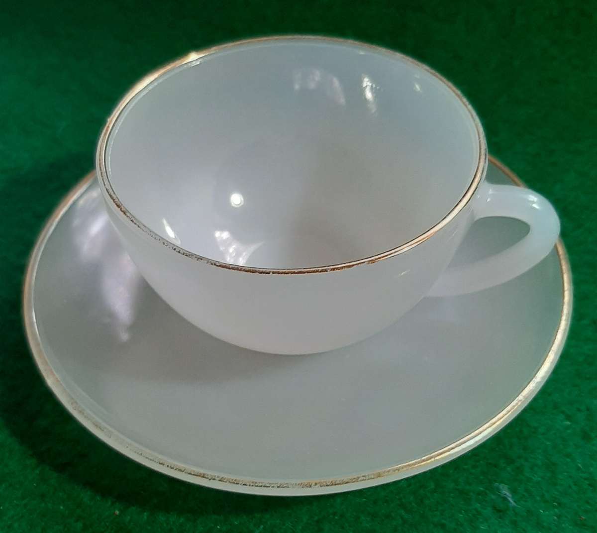 SET OF SIX VINTAGE ARCOPAL FRANCE CUPS AND SAUCERS