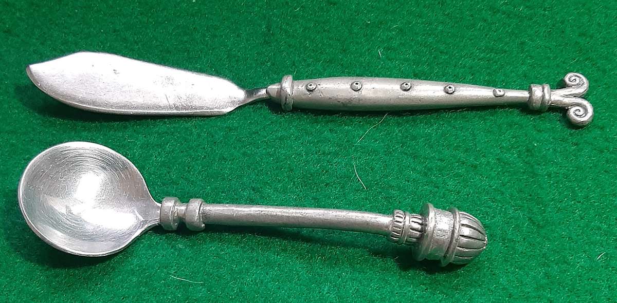 CARROL BOYES SUGAR SPOON AND BUTTER/PATE KNIFE