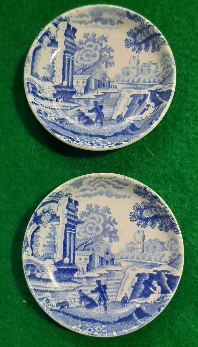 THREE SPODE MINIATURE PLATES