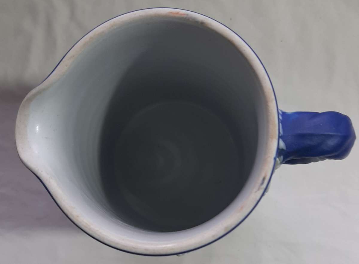 ANTIQUE DARK BLUE WEDGWOOD JASPERWARE JUG