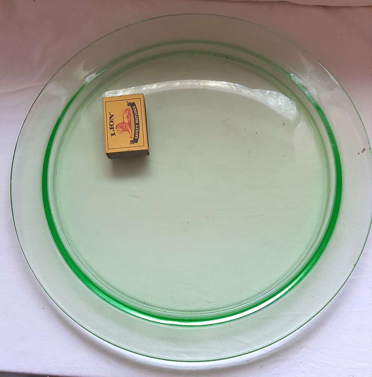 URANIUM GLASS ART DECO TRAY/PLATTER